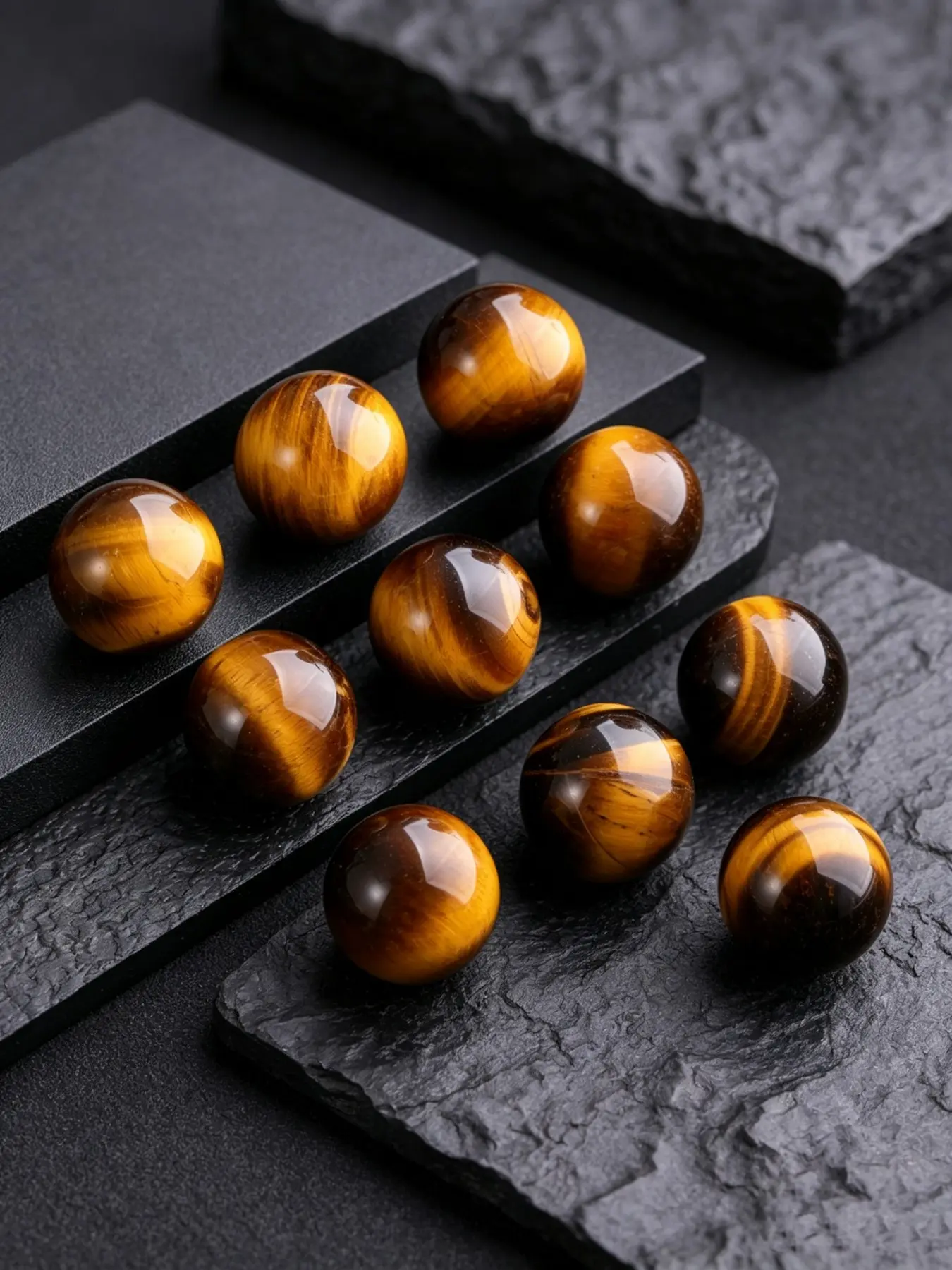 10pcs 20mm Feng Shui Balls, Natural Tiger Eye Stone Crystals, Home Decor, Party Decoration, DIY Jewelry Accessories, Garden & Fish Tank Ornament