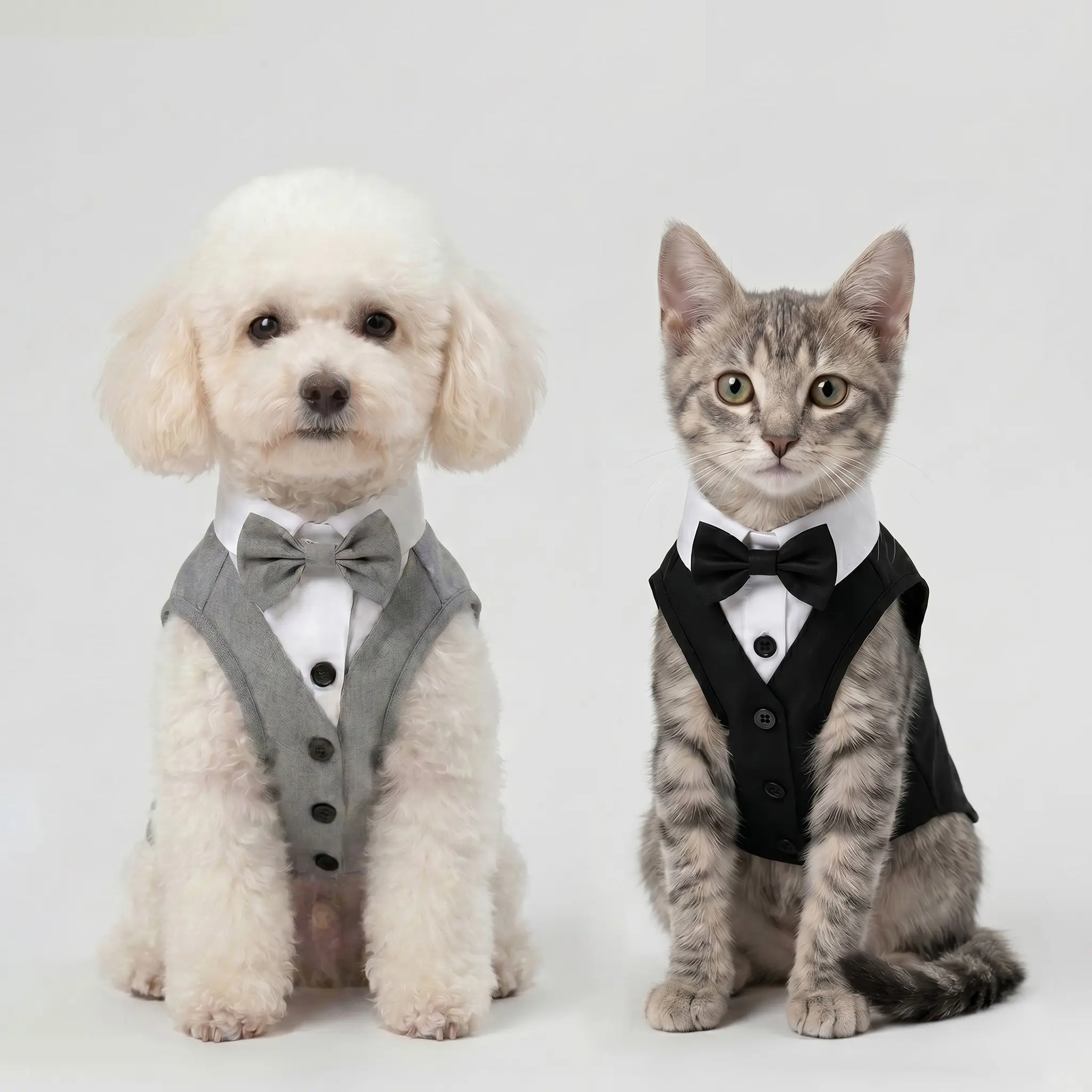 Pet Dog Suit Jacket Wedding Series Classic Buttoned Suit for Small/medium Dogs, Cat Clothes for Weddings and Parties Costume