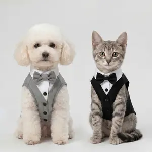 Pet Dog Suit Jacket Wedding Series Classic Buttoned Suit for Small/medium Dogs, Cat Clothes for Weddings and Parties