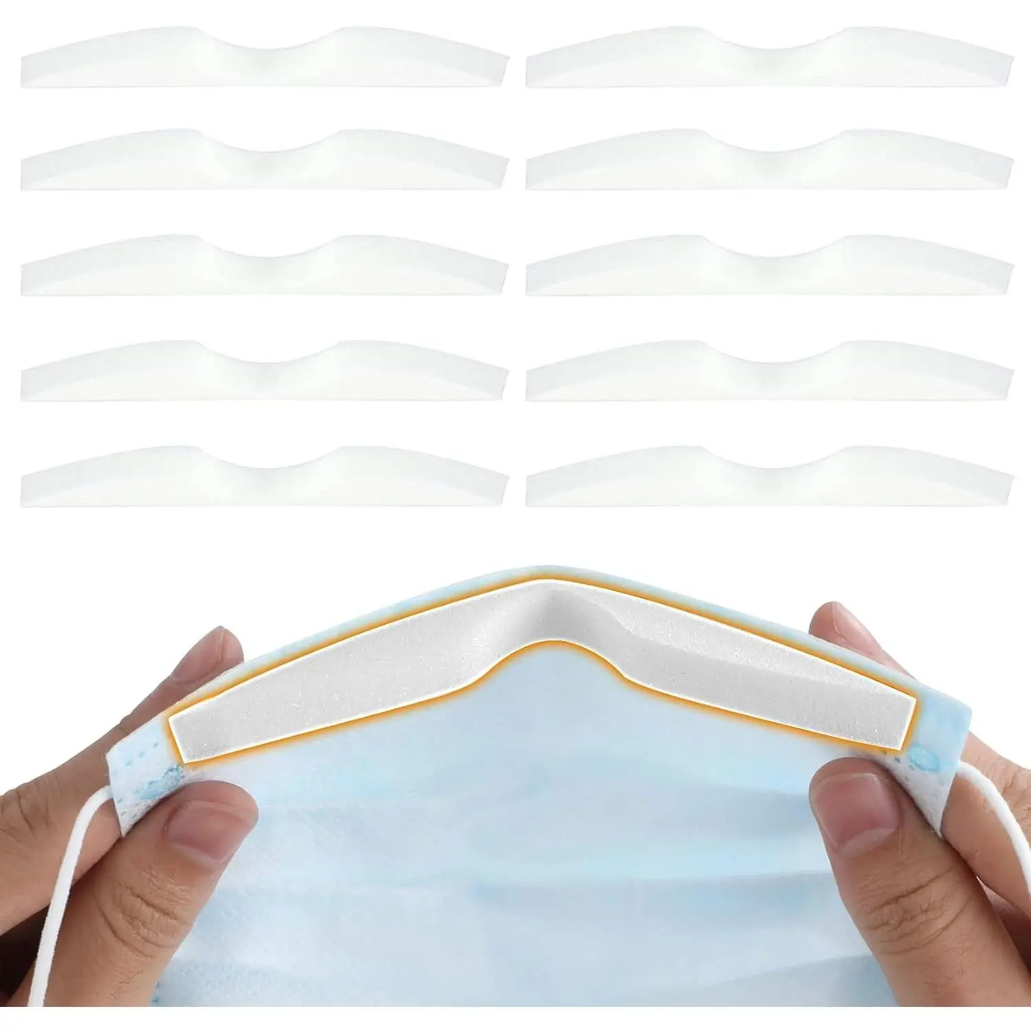 50PCS Anti-Fog Self-Adhesive Memory Foam Nose Bridge Pads Seal Nose Cushion Protection Nose Pads for Mask