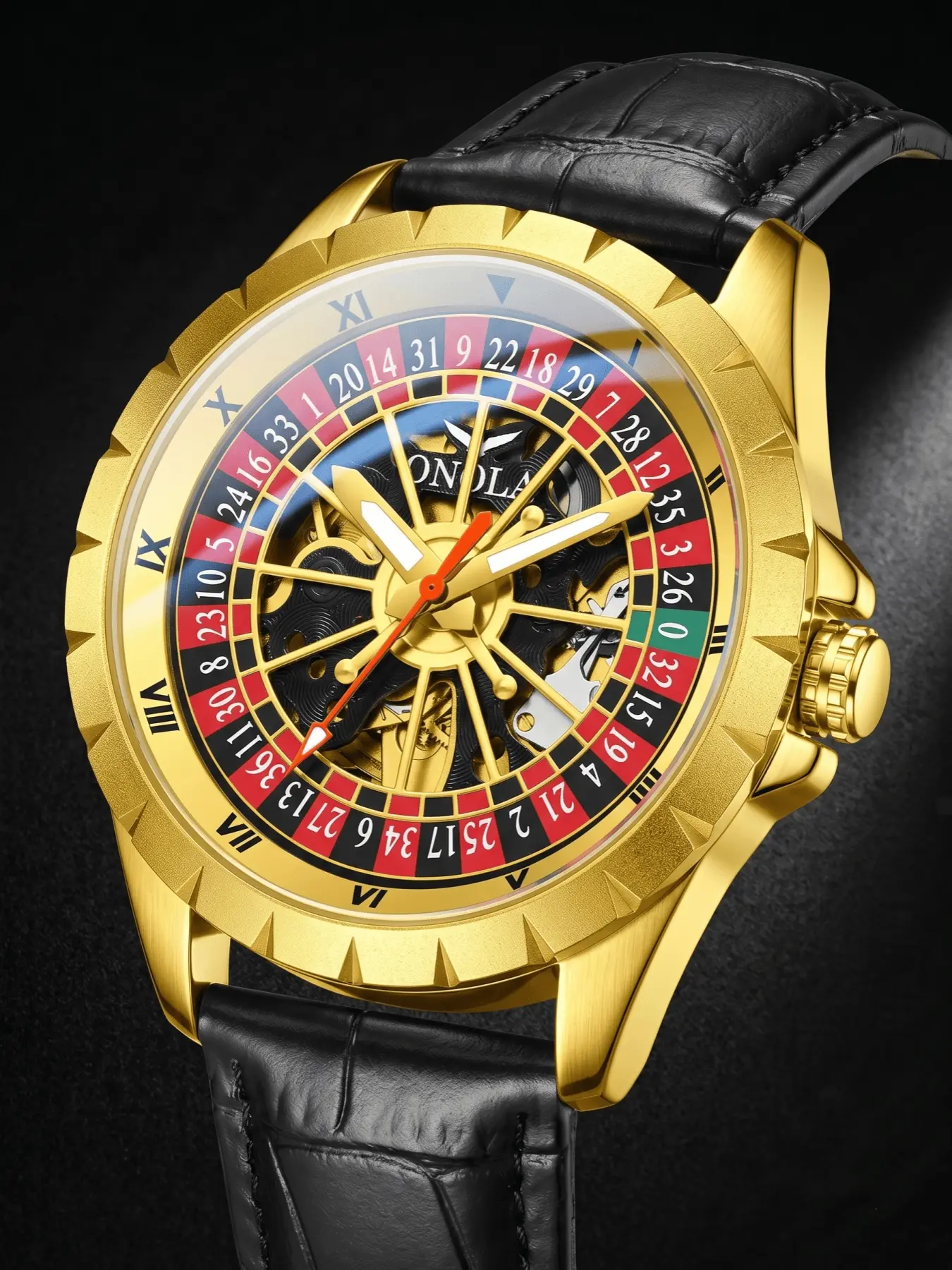 ONOLA Brand's New Luxury Lucky Wheel Men's Watch, Mens Mechanical Watch, Mechanical Men's Fashionable Round Russian Roulette Mechanical Watch, Waterproof