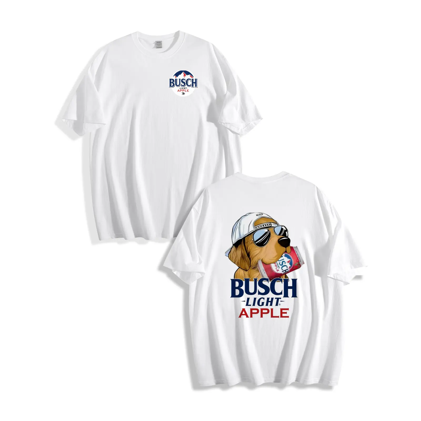 Vintage Busch Apple  T-Shirt, Retro Golden Retriever Beer Graphic Tee, Ash Grey Summer Outdoors Shirt, Cool Puppy Wearing Sunglasses Busch Tshirt, Funny  Lover Beer Gift 2026 dog