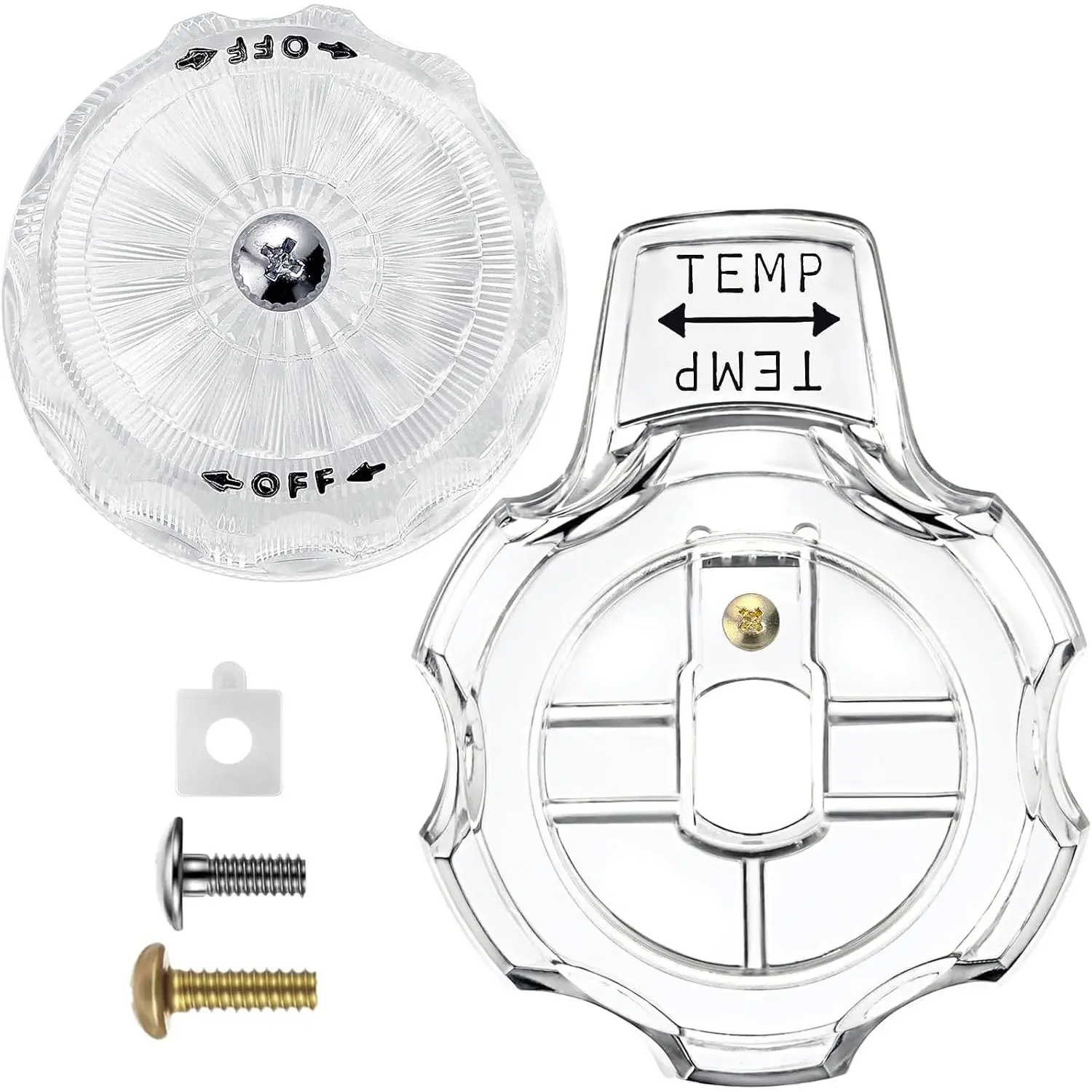 MXT11 Shower Temp Valve Handle, Temperature and Volume Knob Compatible with Mixet MXT11 Shower Handle , Bathroom Hot Cold Handles Part (Clear )