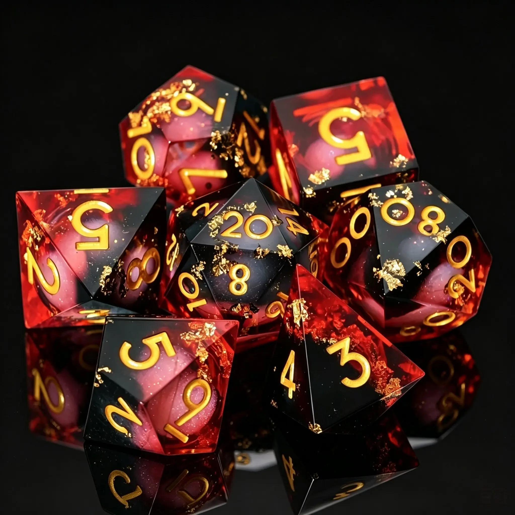 Liquid Core Dnd Dice Set, Complete Role-Playing Game Dice Set, Resin Glass D&d Dice Set, Perfect Gift for Dnd Enthusiasts