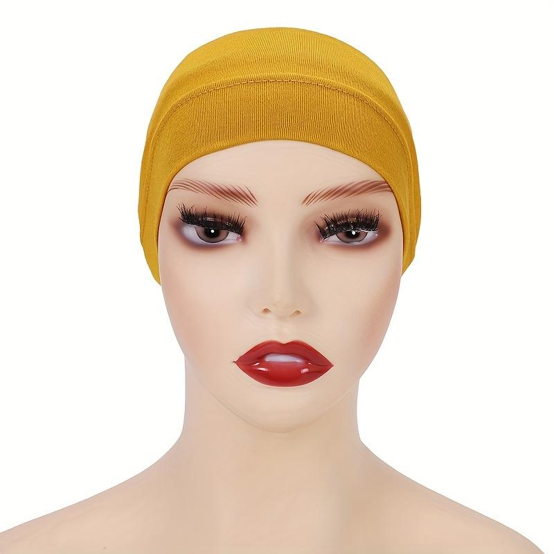 Women's Solid Anti-Slip Undercap Breathable Elastic Inner Hijab Cap for Ramadan Comfortable Fit