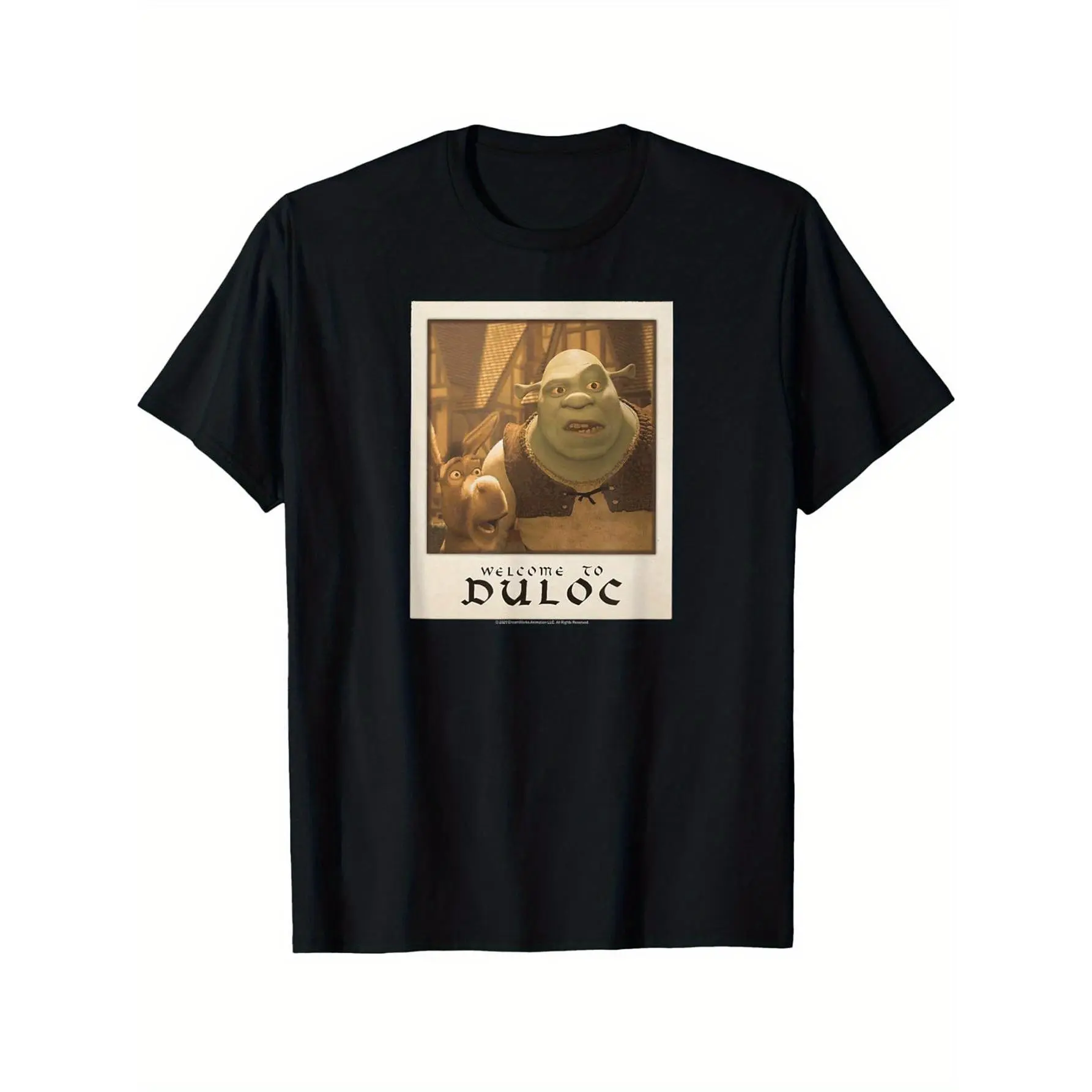Men's Shrek "Welcome to Duloc" Graphic T-Shirt, Casual Short Sleeve Crewneck in 100% Soft Cotton, Breathable Gift for Fans, Tshirt, Top, Perfect Gift For Fans, Graphic Print, Regular Cut