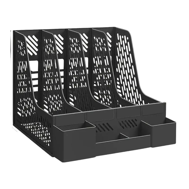 Desktop File Organizer with 4 Compartments, PP Material, Detachable Design, Space-Saving Office Supply, Document Sorting Storage Box, Desktop Organizer, Multi Compartment Organizer, Desk Organizers with Compartments, Office Desk Accessory