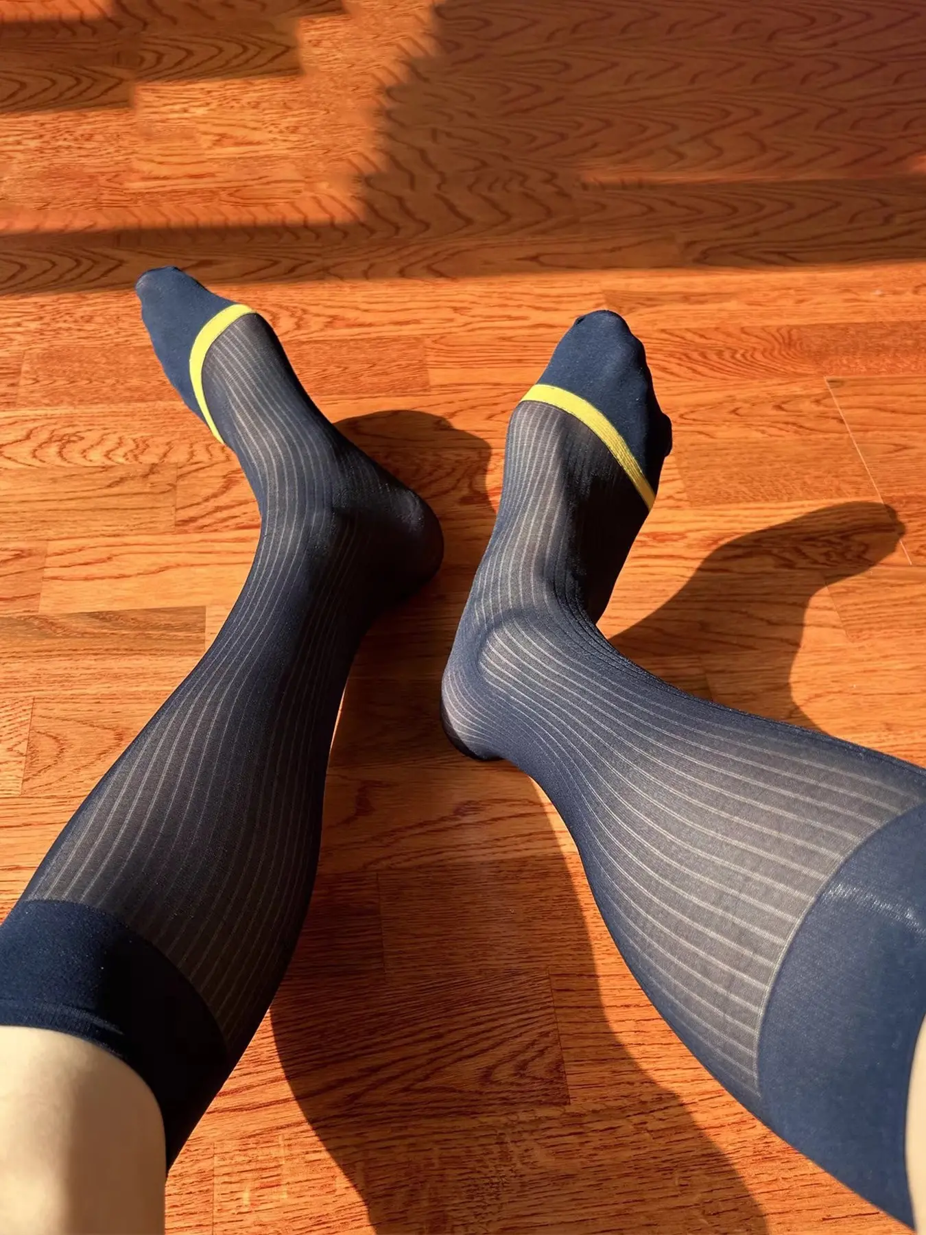 Men's Thin Summer Comfortable Breathable Vertical Stripe Business Ankle Socks, Fashionable Anti-Pilling, Durable, Japanese Style Casual Long Tube Socks