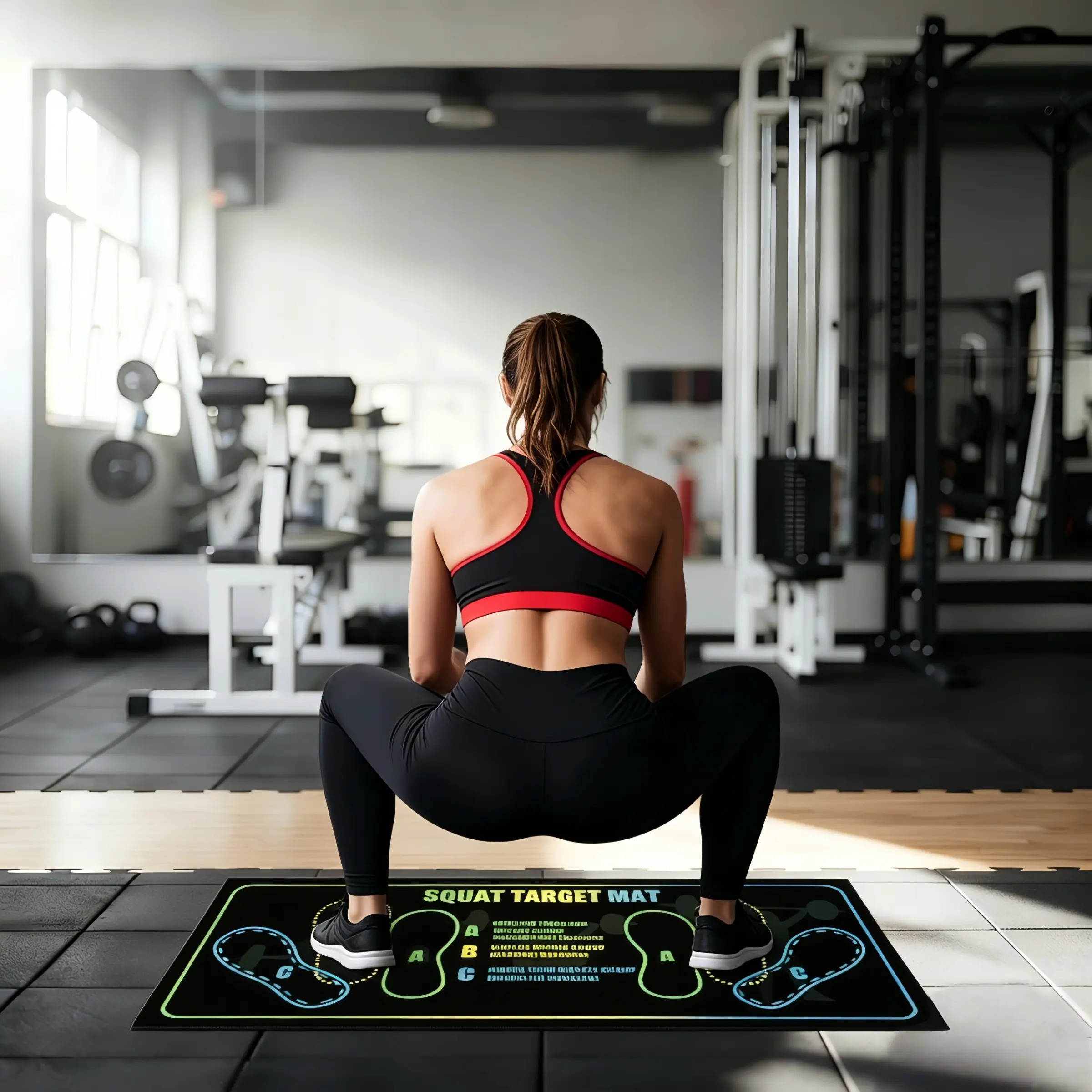 Non-Slip Durable Dual-Color Squat Mat, Fitness Mat, Workout Mats for Home Gym, Exercise Mats, Workout Accessory, Fitness Exercise Accessories, Ideal for Home and Gym, No Battery Needed, Targeted Muscle Training, Stable and Comfortable, Perfect Gift