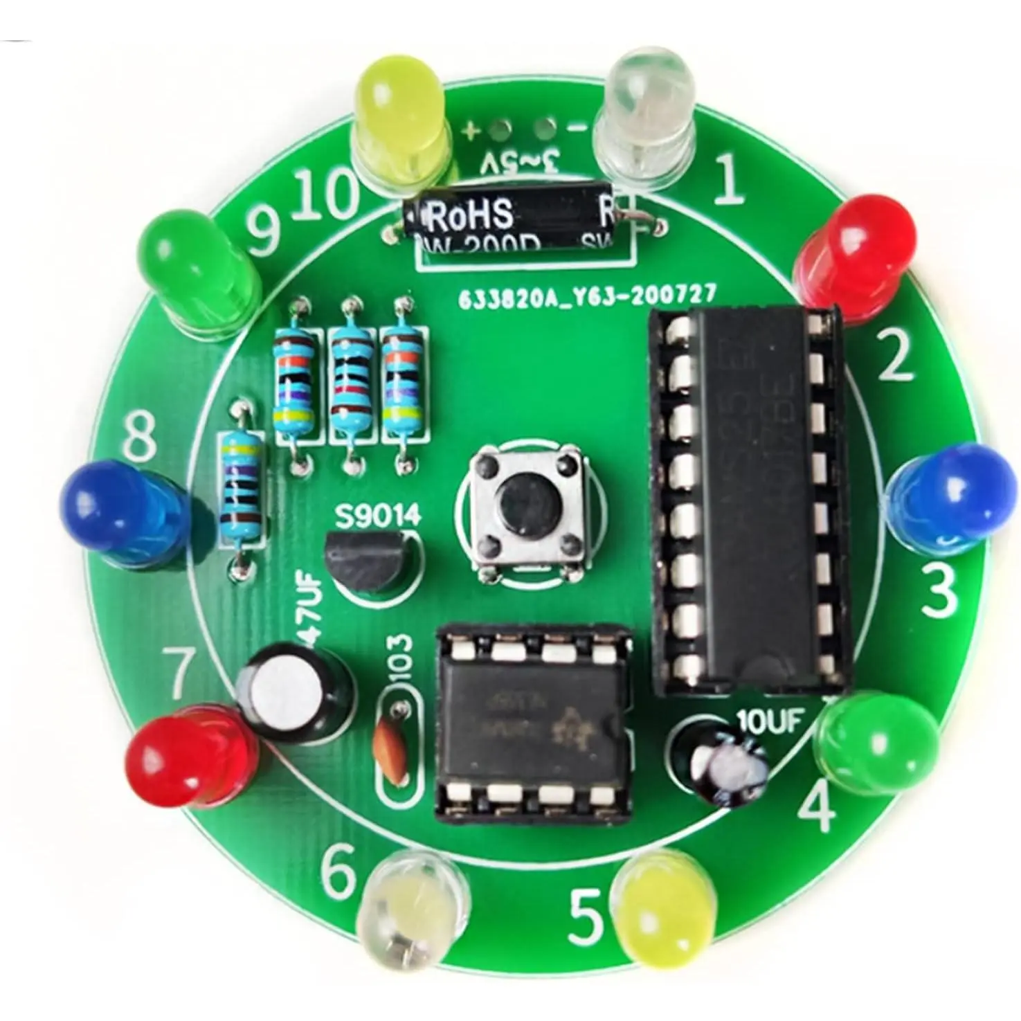 DIY Practical Soldering Training Kit with PCB Surface, Electronics Practice Board for Soldering Equipment Training