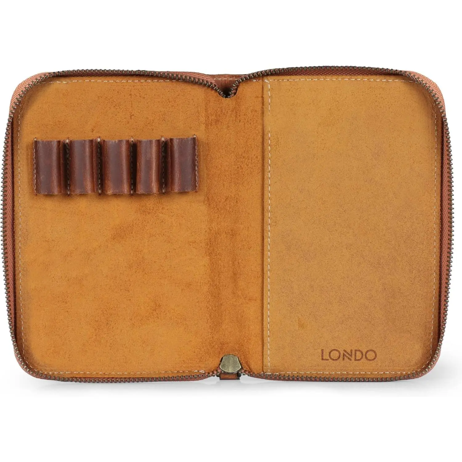 Genuine Leather Padfolio Portfolio Folder with Pencil Holder, Notepad & Zipper Closure for Business, Office & Travel