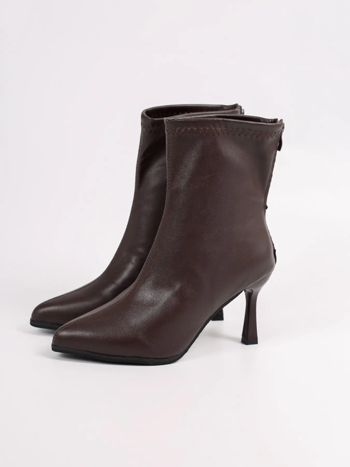 Women Pointed Toe Stiletto Heel Stretch Ankle Boots, Back Zipper Slim Fit Sock Booties, Elegant Dress Boots for Fall Winter Footwear