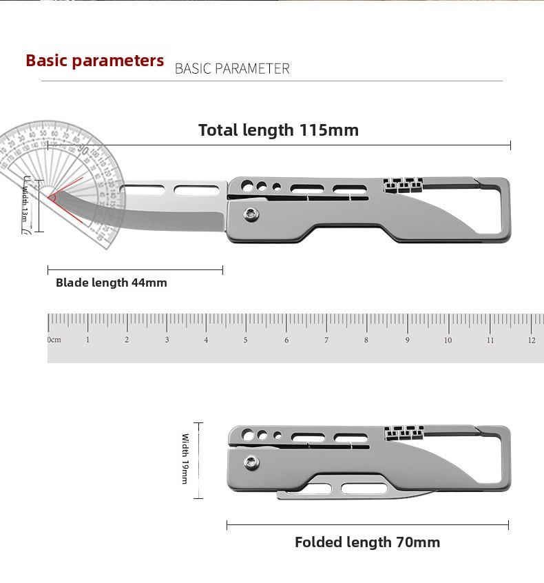EDC Titanium Mini Folding Knife Keychain Multitool Portable for Package Opening Outdoor Hiking Camping Tool