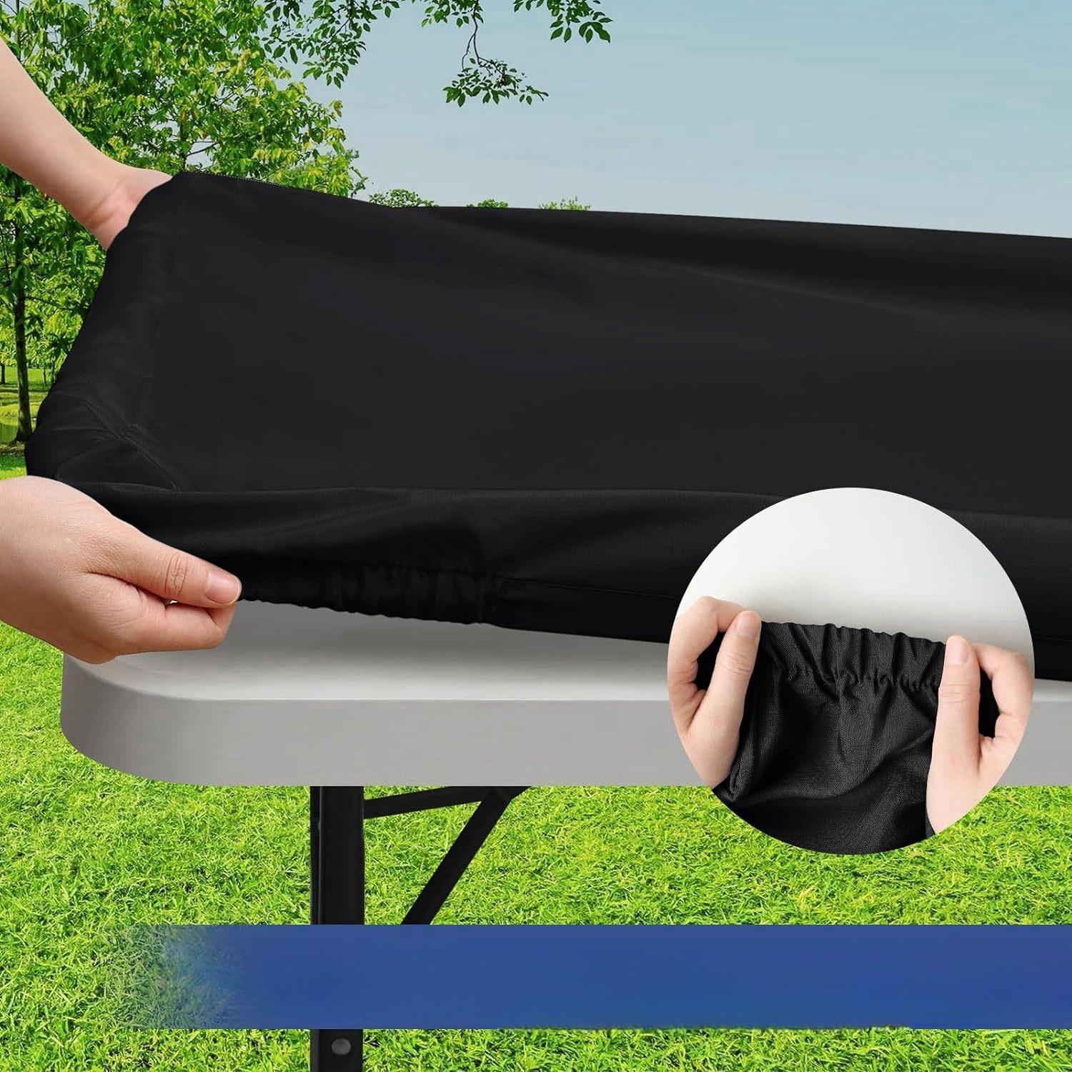 Rectangular Elastic Table Cover, 1 Count Solid Color Washable Tablecloth, Table Cover for Outdoor Dining Table, Home Party, Wedding, Picnic, Outdoor Camping, Rectangle Tablecloth
