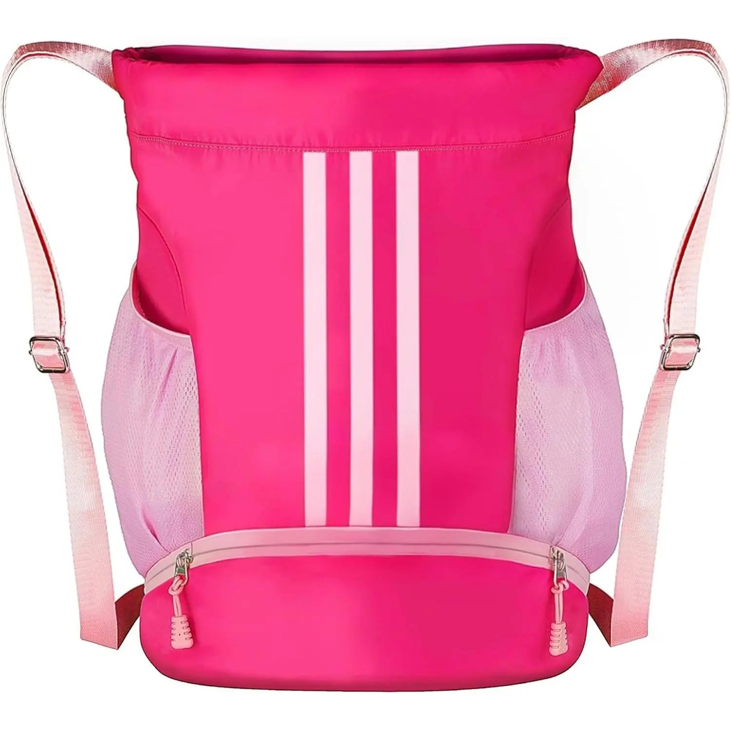 Soccer Bag, Youth Soccer Basketball Bag with Compartments Drawstring Backpack for Football Volleyball Gym Training (Pink)