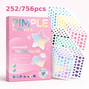 Cute Star & Heart Pimple Patches, 252/756 Count Hydrocolloid Acne Spot Treatment Patches, Ultra-Thin Waterproof Blemish Stickers, Easy-Peel Spot Covers, Acne Clearing Products