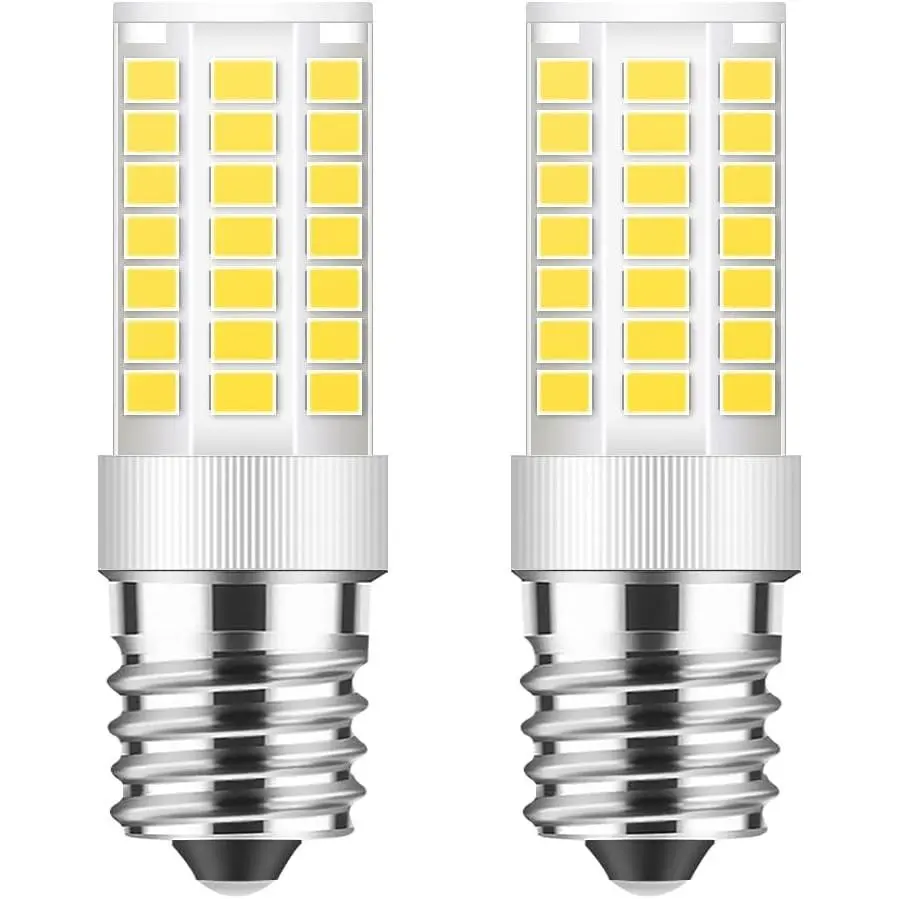 E17 LED Bulb Dimmable, 5W Microwave Oven Bulb, Daylight White 6000K, 40W Halogen Bulb Replacement for Microwave, Over Stove Appliance, Range Hood, Refrigerator, E17 Intermediate Base (2 Pack)