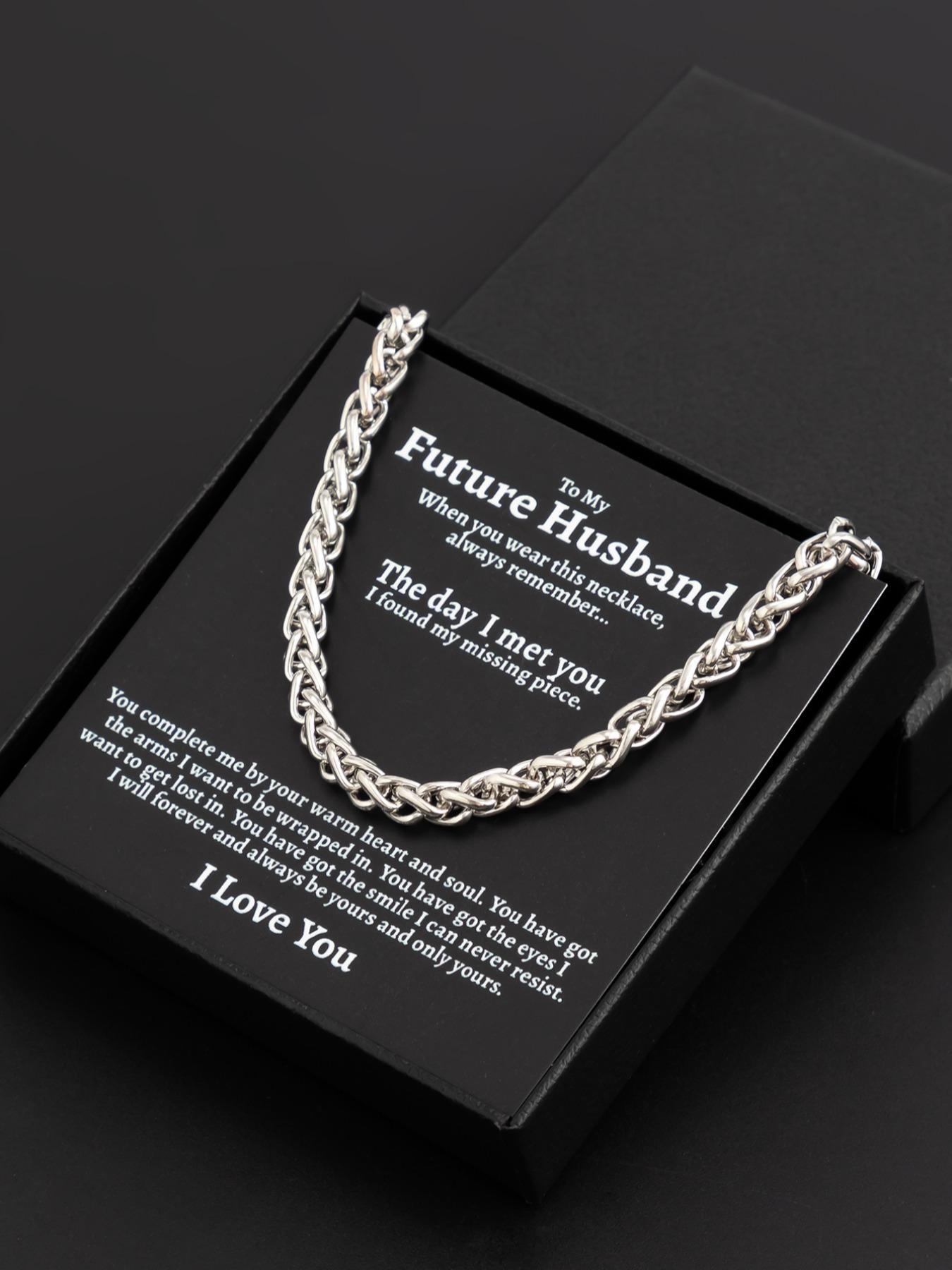 Men's Hip Hop Simple Plain Metal Chain Necklace, Minimalist Chain, 2024 Summer Fashion Jewelry, Trendy All-match & Exquisite Jewelry for Gifts with Box