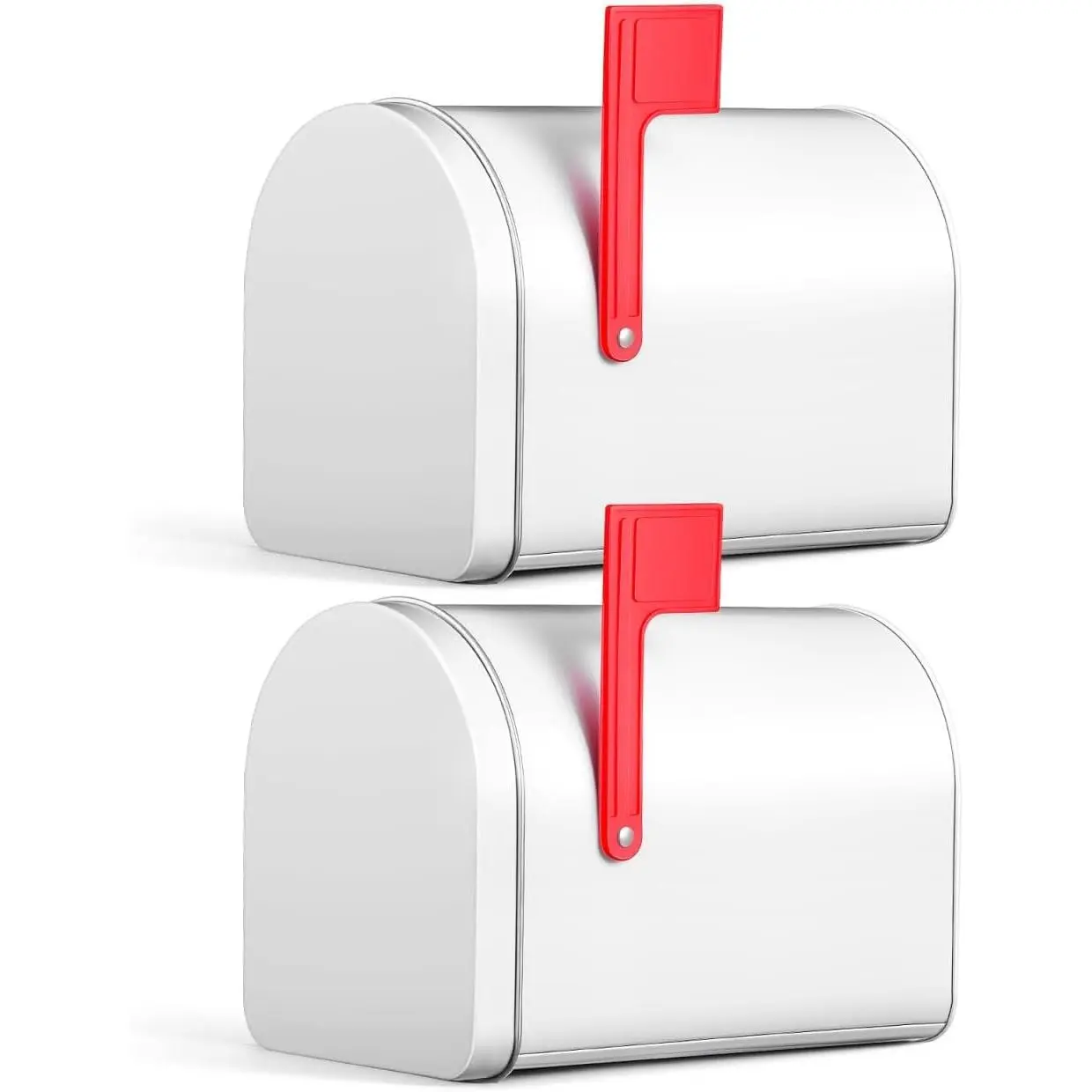 2Pcs Mini Mailbox, 6"X4" White Small Mailbox Toy, Cute Kids Mail Box for Cards, DIY Custom Mail Box for Role Playing and Handicraft
