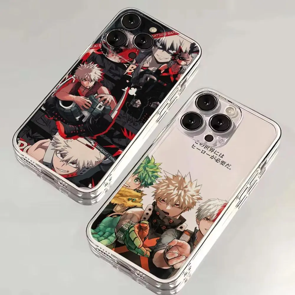 Anime My Hero Academia Bakugo Smartphone Case - Transparent Soft Silicone, Handheld Device Protection, Shock Resistance For iPhone 17 Air,16,15,14,13,12,11 Pro Max Plus & Samsung S26,S25,S24,S23,S22 Plus Ultra