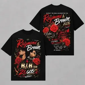 100 Percent Cotton Gildan Vintage R&B Tour 2026 V2 Graphic Unisex T Shirt Retro Raymond Brown Hip Hop Concert Streetwear Casual Short Sleeve Fan Merch Perfect Trendy Gift And Concert Outfit For R&B Hip Hop Fans Men Women