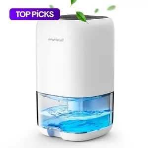 1L Capacity Dehumidifier, Silent and Energy Saving, 7 Color Ambient Light, Washable Filter, DH-CS01, 40w, DC12v