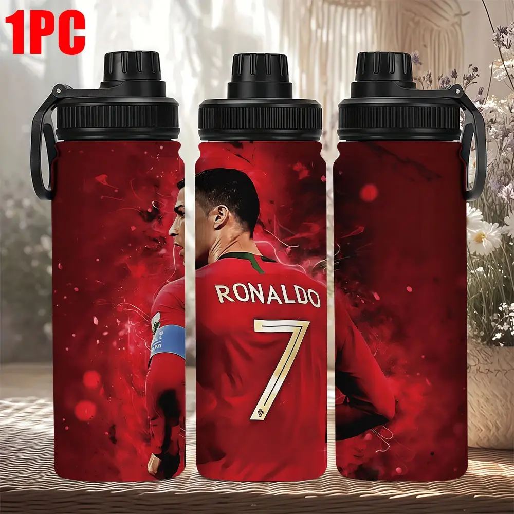 1pc 20oz Golden Cr7 Themed Stainless Steel Insulated Tumbler, Reusable Thermal Travel Cup, Durable Design for Daily Use