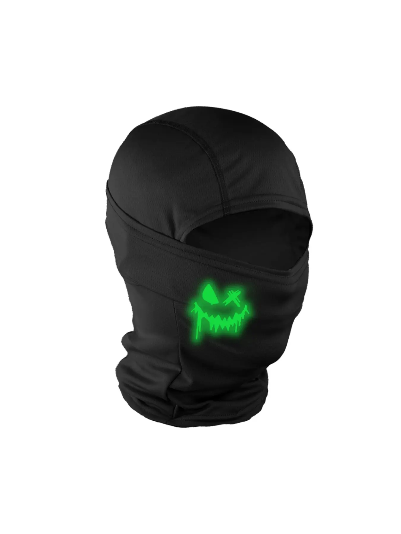 Luminous Smiling Face Print Ski Mask, Unisex Fitted Woven Fabric, All-Season Outdoor Sports Gear, Available in Multiple Quantities