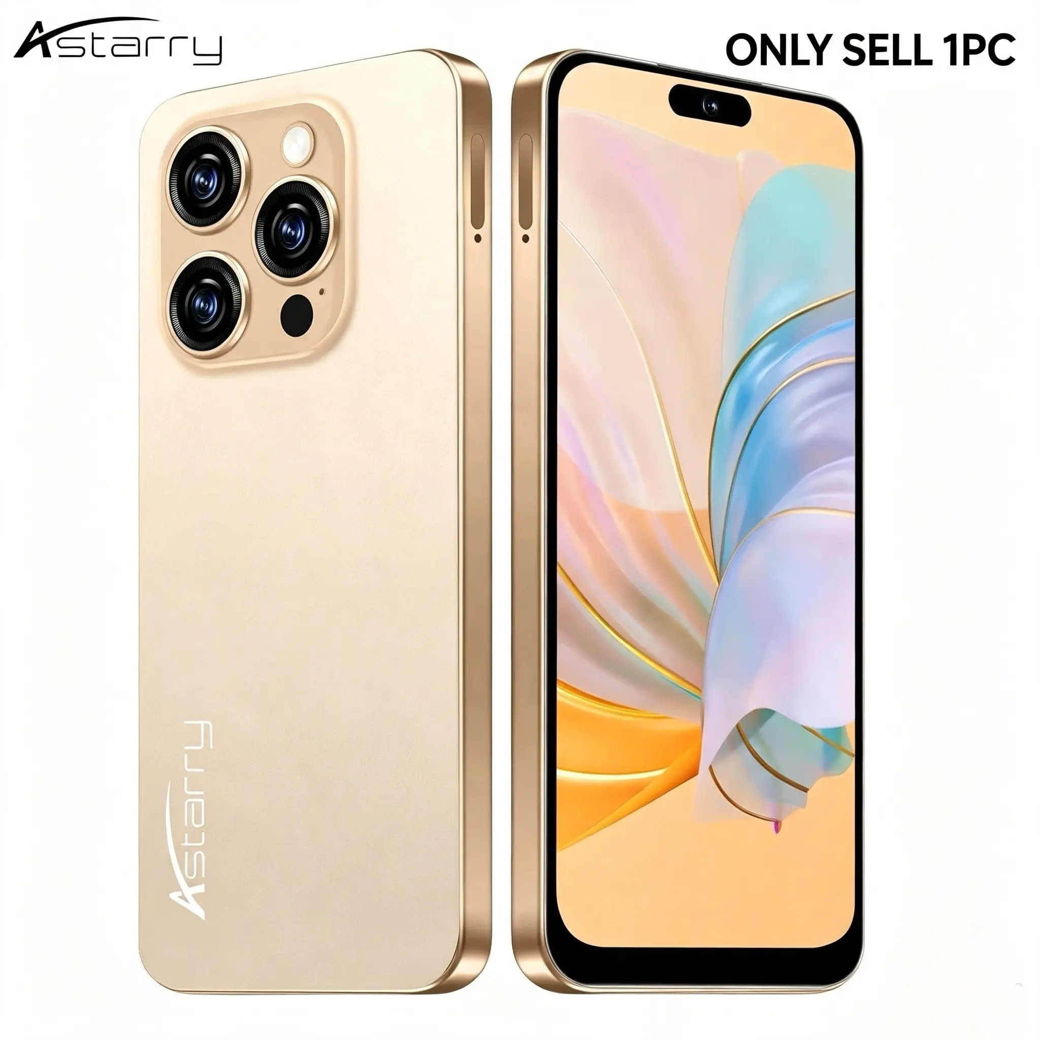 Astarry-New 16 Pro Max Smartphone, Touchscreen Cellphone, 6.93-Inch HD Screen, 4GB+64GB Storage, 13mp Camera, 4100mah Battery, Dual Sim, GPS, Perfect Gift
