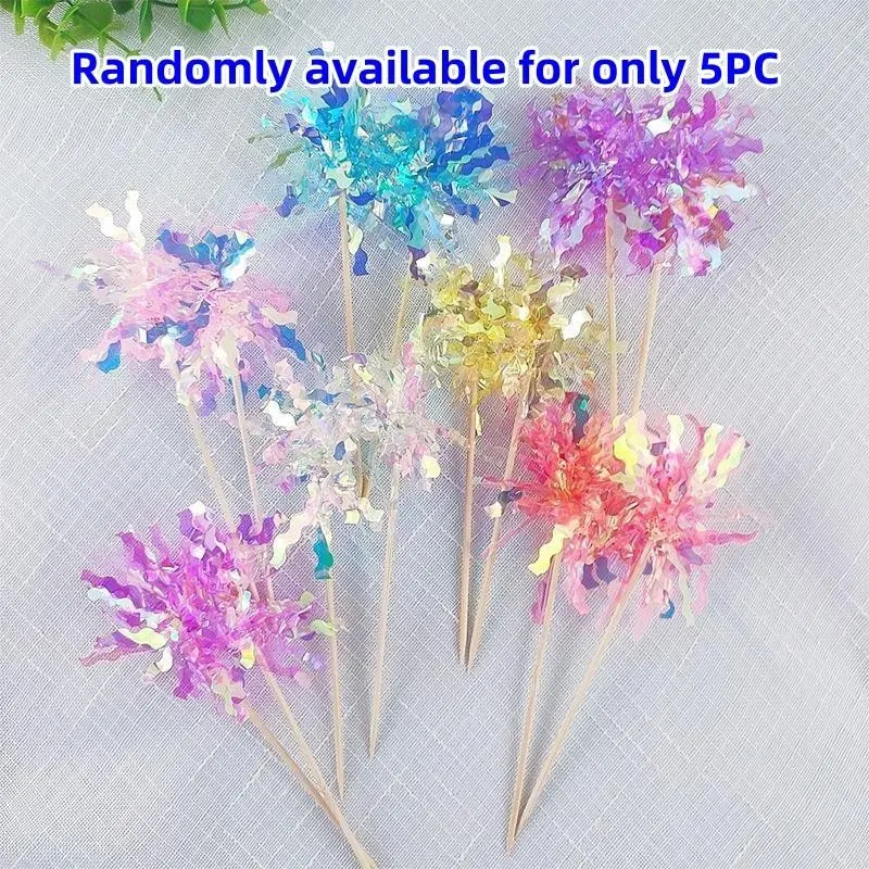 Creative Rainbow Cake Decorations, 5 Random Colors, Style Raindrop Cake Inserts, Birthday Party Baking Plaques, 5 Pcs Set, Cake Decoration Supplies