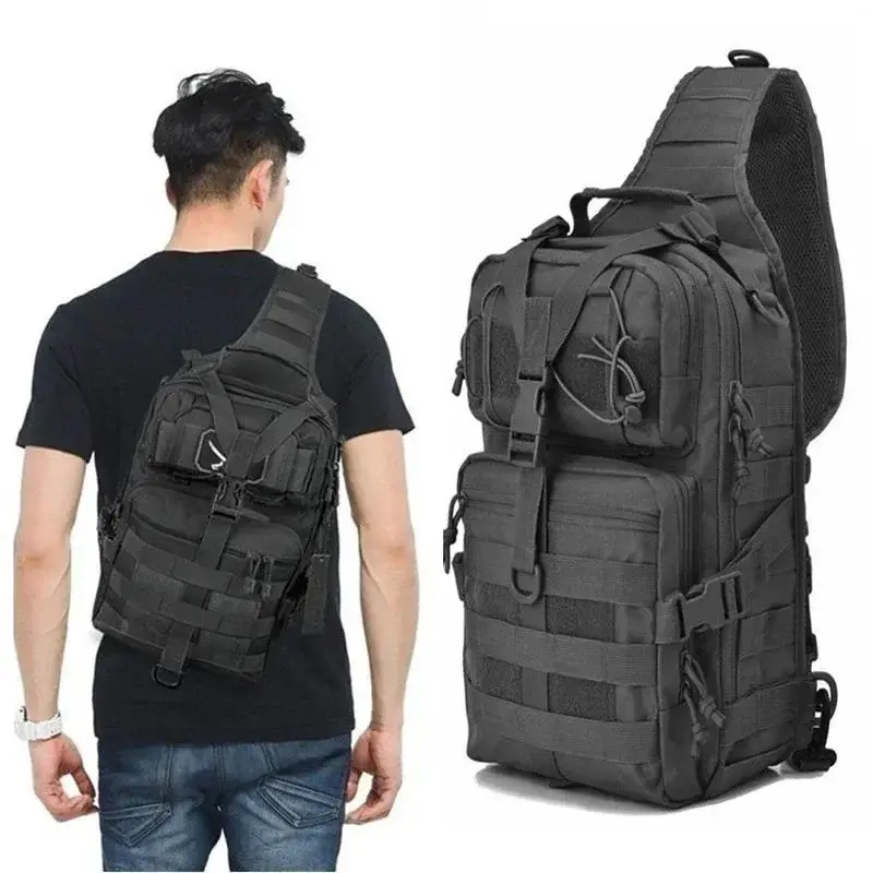 Sling Backpack Waterproof EDC Rucksack Bag for Outdoor Hiking Camping Hunting Trekking Travelling Mountaineering Bag Outdoor Sports Bag