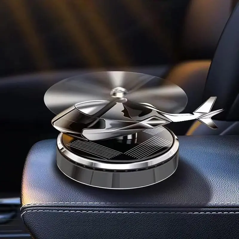 Solar-Powered Car Air Freshener, Rotating Helicopter Aromatherapy Diffuser, Aircraft Aluminum Indoor Decor, Car and Home Diffuser, Car Fragrance Diffuser