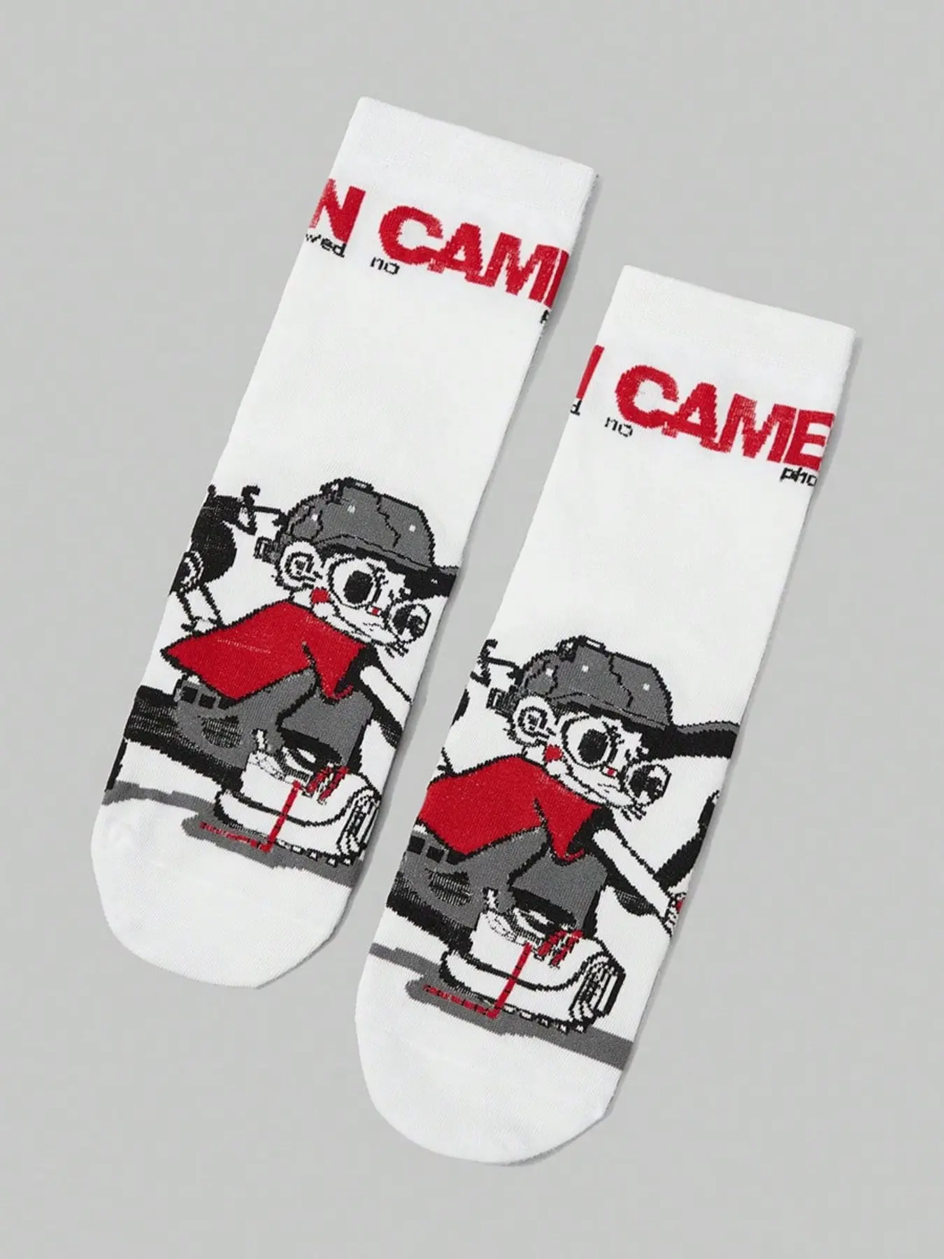 5 Pairs Retro Anime Illustration Long Socks, Blue Block Stripes, Unisex Casual Sports Mid-Calf Socks, Unique Style