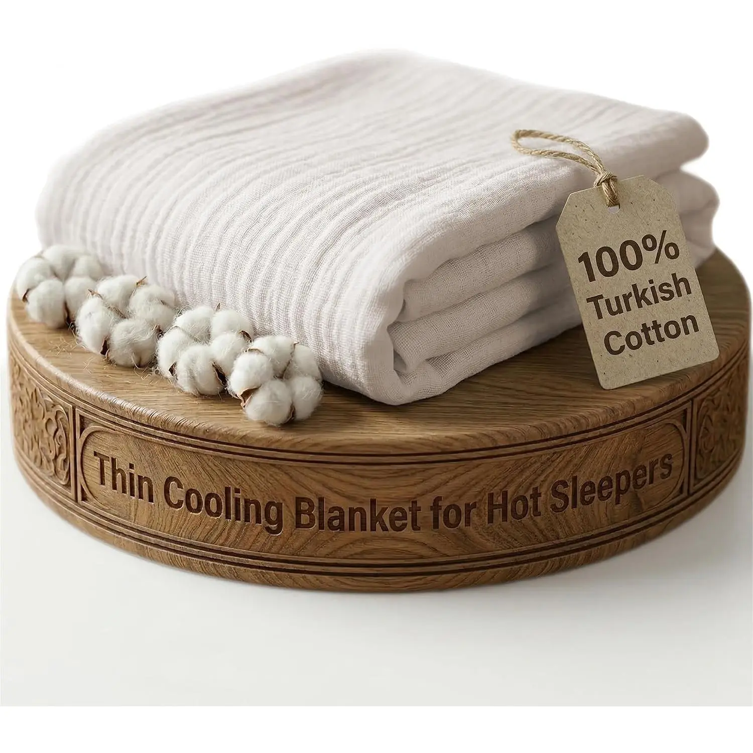 Turkish  Muslin Blanket: Thin Cooling Summer 55x79 – Beige
