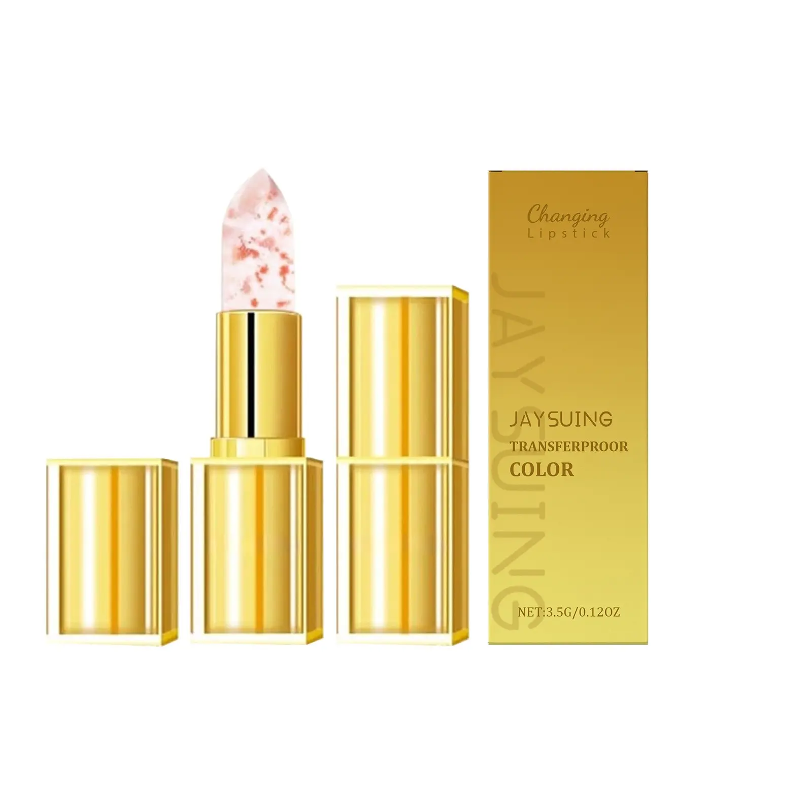 Gold Leaf Color-Changing Moisturizing Lip Balm, enriched with hyaluronic acid and vitamin E, gently moisturizes and cares for your lips, leaving them hydrated and soft.