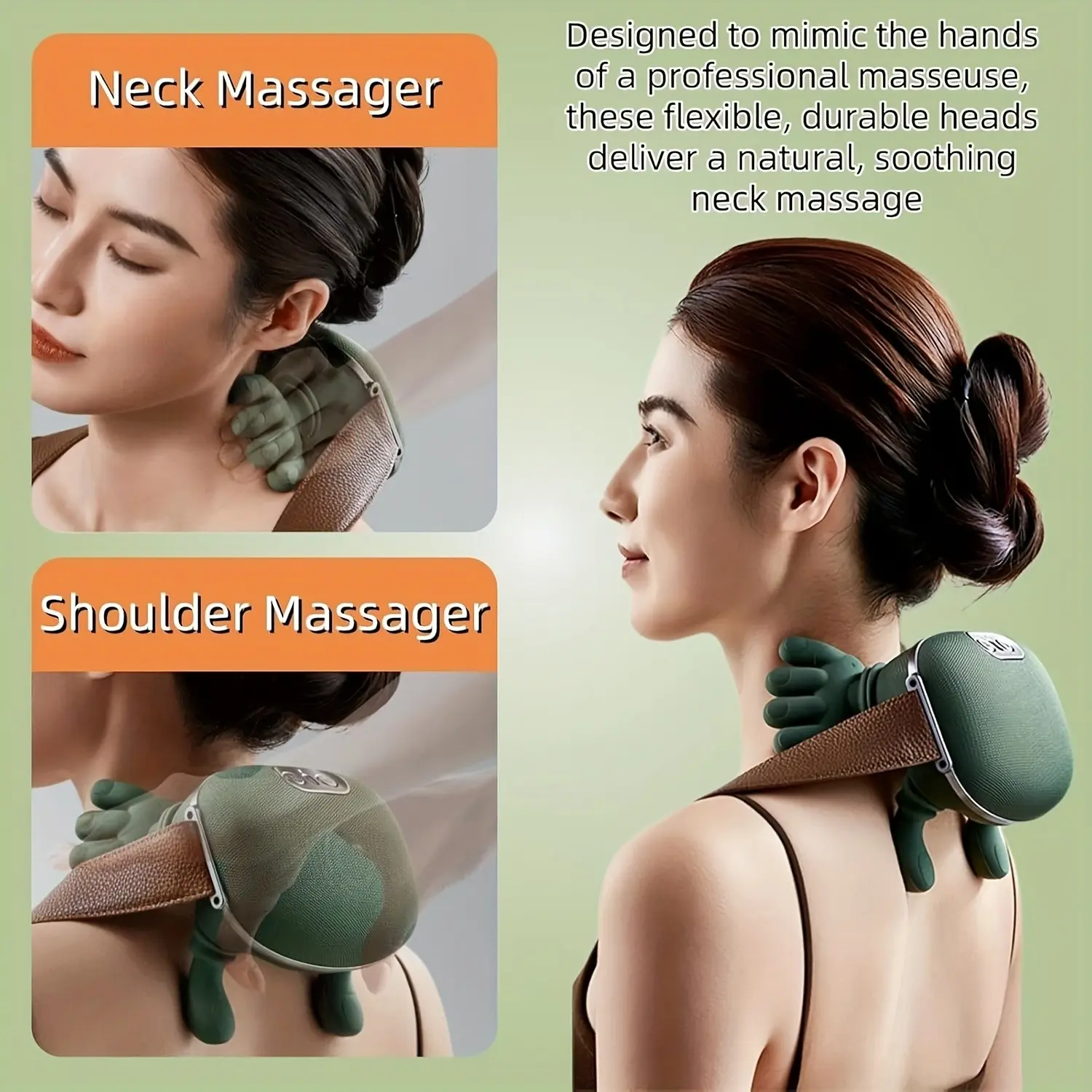 1pc Shoulder Neck Massager, Wireless Electric Massage Device, 3D Deep Pressure, Adjustable 3 Modes, Suitable for Men and Women, Neck Shoulder Relaxer