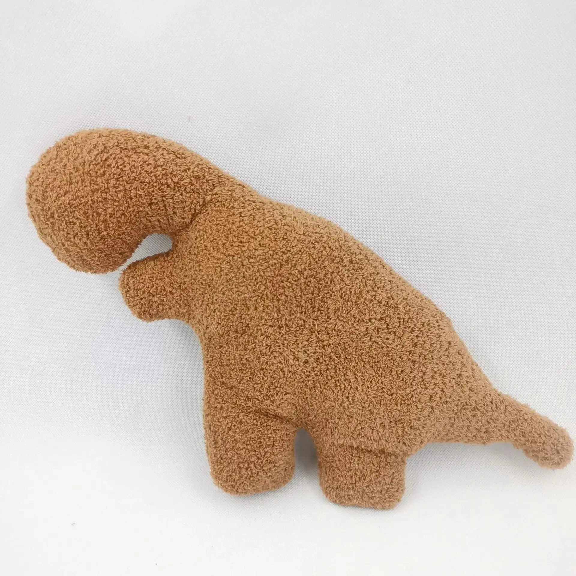 Dinosaur Chicken Nugget Plush Pillow - Soft Plush Fabric Cartoon Stuffed Animal Cushion for Ages 12+, Bedroom, Sofa Decor