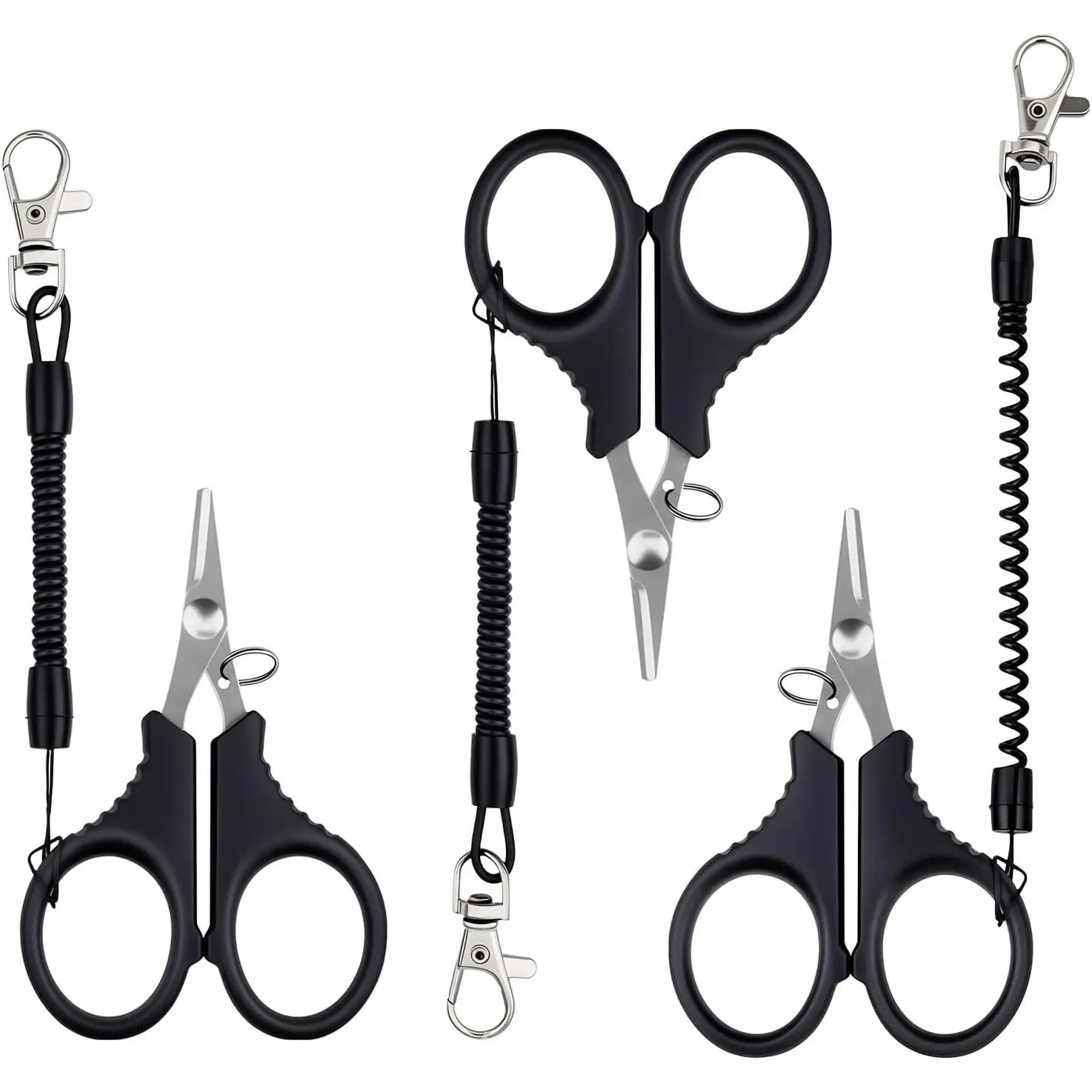 3 count Fishing , Stainless Steel Fishing Line  &braided Line , Cutters with Titanium Coating-Fishing with Hook and Retractable Coil Lanyards Fishing Accessories ()