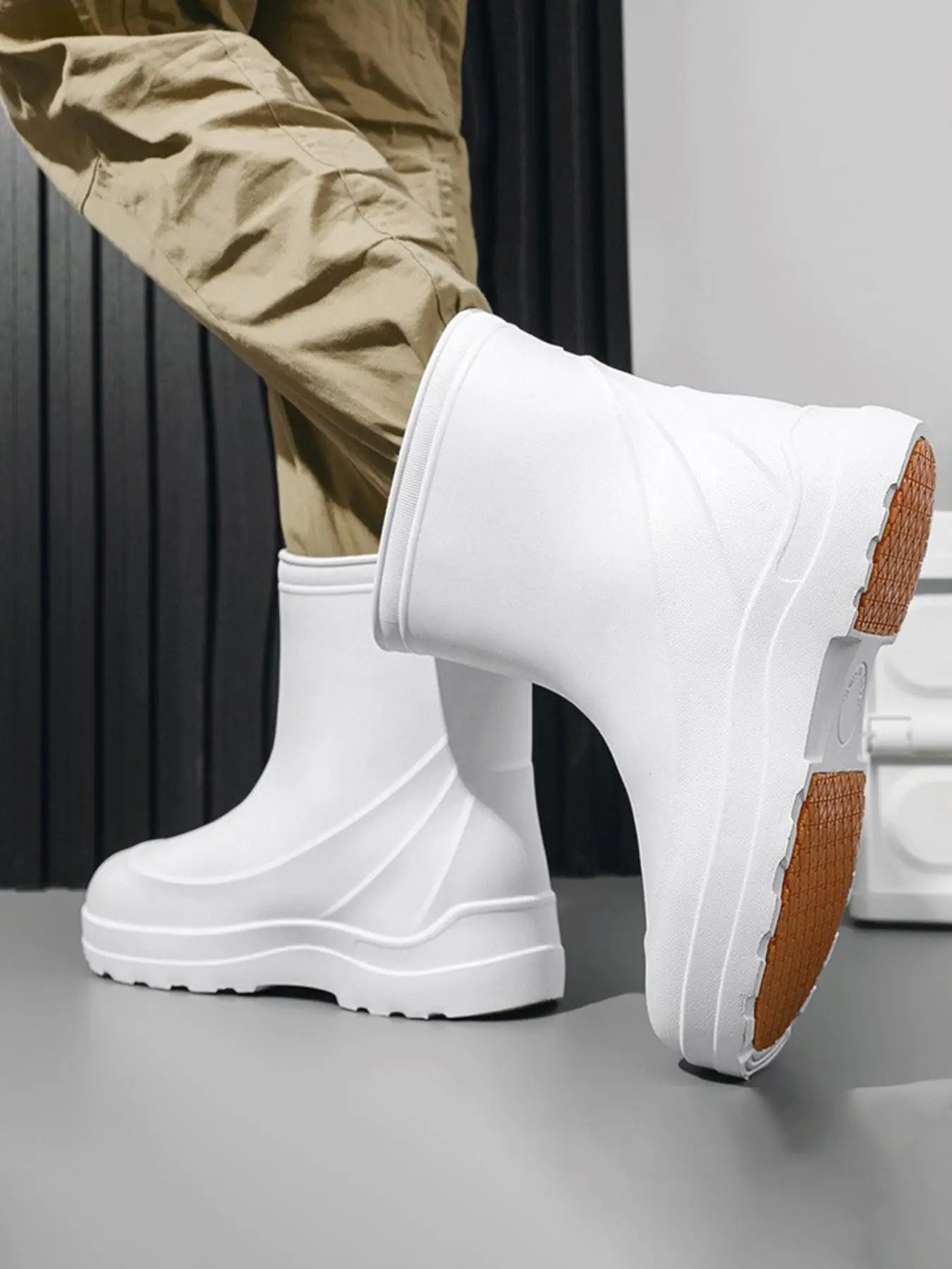 Mid-Calf Work Boots for Food Industry, Waterproof Eva Shoes, Oil-Resistant, Durable, Comfortable, Lightweight, All Seasons, Water Resistant Footwear