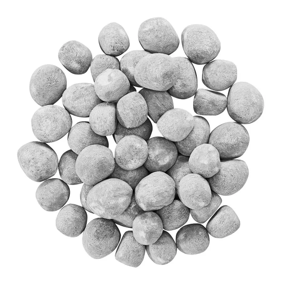 VEVOR Reusable Ceramic Fire Pebble Stones, 48 Pcs 1-2 in Lava Rocks, Decorative Pebbles for Propane/Gas Fireplaces, Firepits