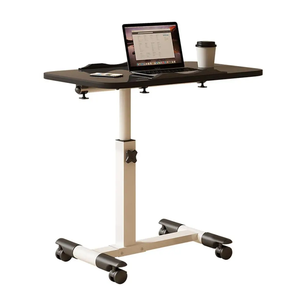 Portable Folding Computer Table, Sturdy Iron & Density Board, Non-Slip – Tilting Height-Adjustable Workstation for Bed, Couch, Home Office or Hospital – Adjustable Overbed Laptop Desk with Wheels