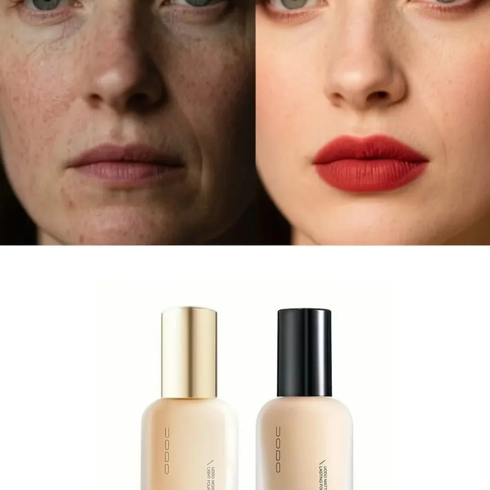 UODO Liquid foundation，Long-Lasting Waterproof Bb Cream, Brightening Moisturizing Concealer for Dry & Oily Skin, Non-Shedding Formula, Sample Size, Authentic Quality