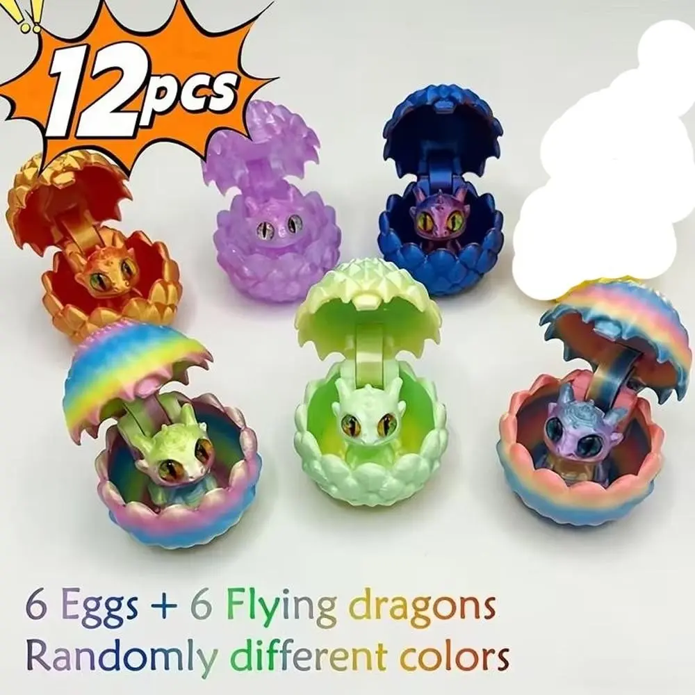 12-Piece Dragon and Egg Set, Movable Action Figure Model Kit, Durable Plastic Fantasy Collectible, Home Decor, Christmas Gift, Office Desk Ornament, Miniature Set