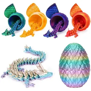 3D-Printed Dragon Statue, Decorative Sculptures, Decorative Statues, Colorful Gradient Design Dragon Egg Ornament for Stuffing Easter Eggs, Creative Desktop Decoration for Home and Office, Collectible Room Decor, Interior Decoration Accessories, Figurine