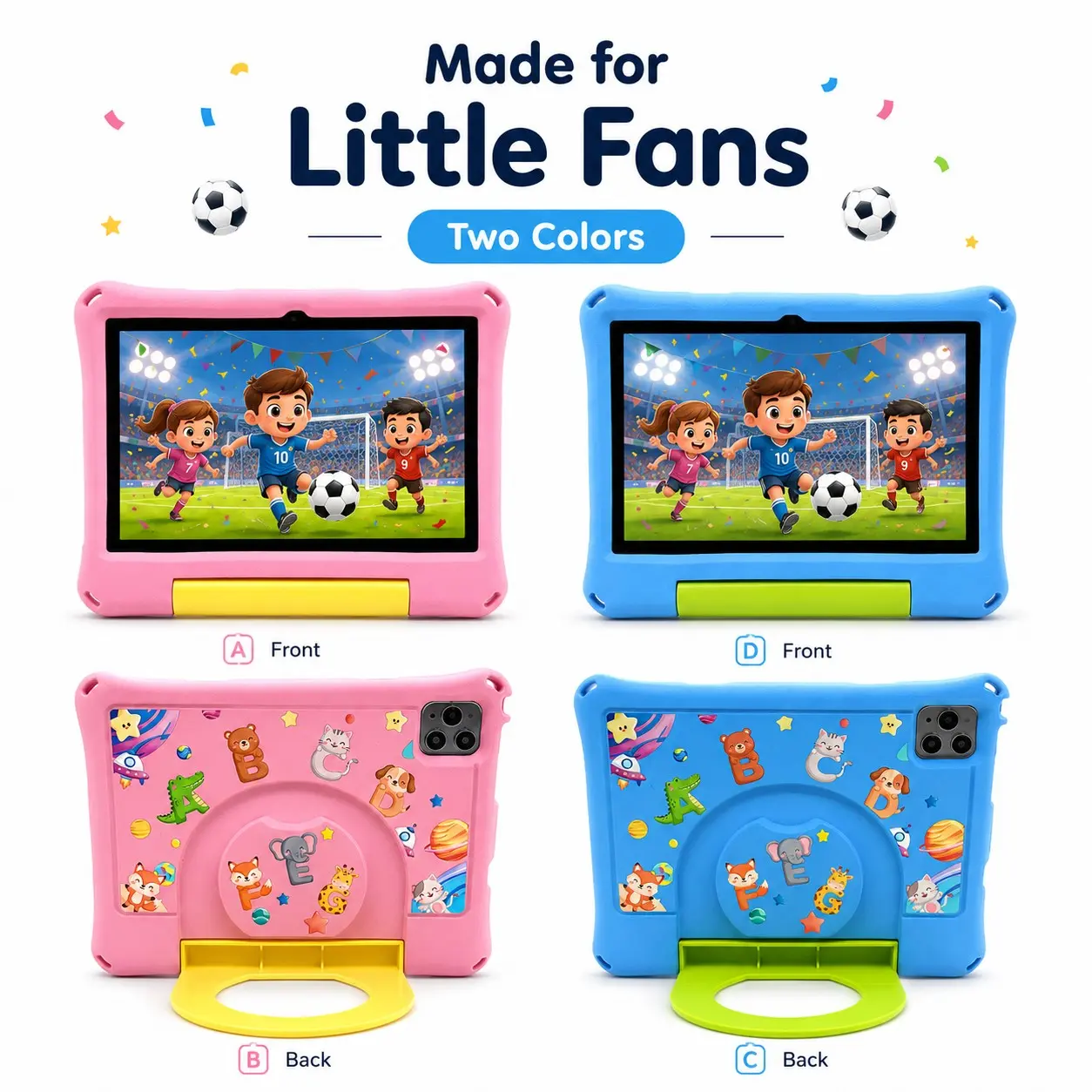 10.1 Inch Android Kids Tablet, Shockproof Case,  Battery, WiFi, Parental Control, Educational Apps, Birthday Gift, Christmas Gift