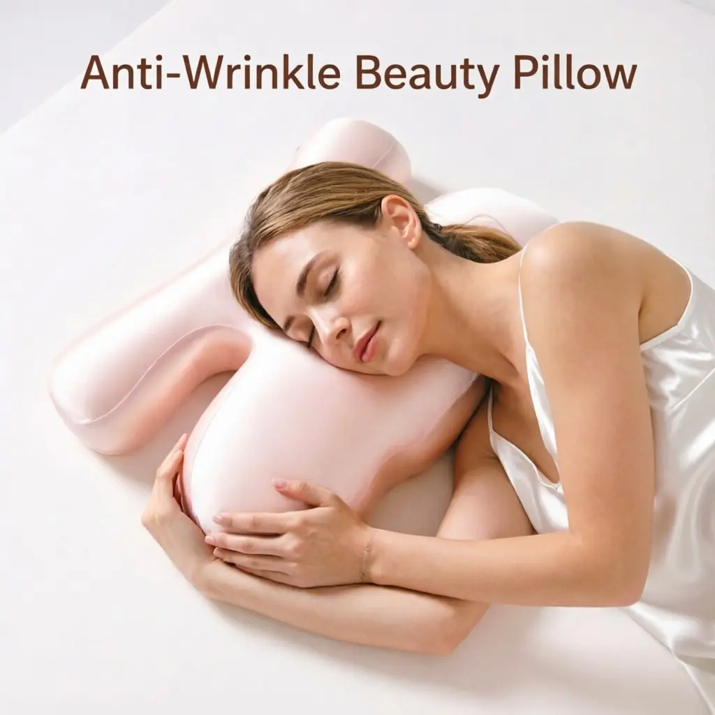 1pc H-Shaped Anti-Wrinkle Beauty Pillow, Ergonomic Zero-Pressure Memory Foam Pillow, Anti-Wrinkle & Neck Support, Perfect for Side Sleepers & Skincare Lovers