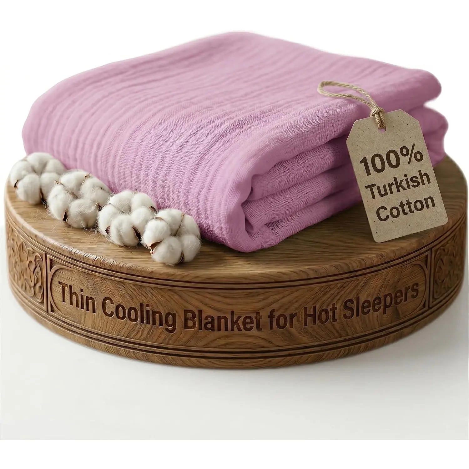 Throw Blanket 55x60 –  Turkish  4 Layer Boho Muslin Blanket for Adults, Four  Blanket Lightweight and Thin, Soft, Breathable for Bed, Couch, Picnic -