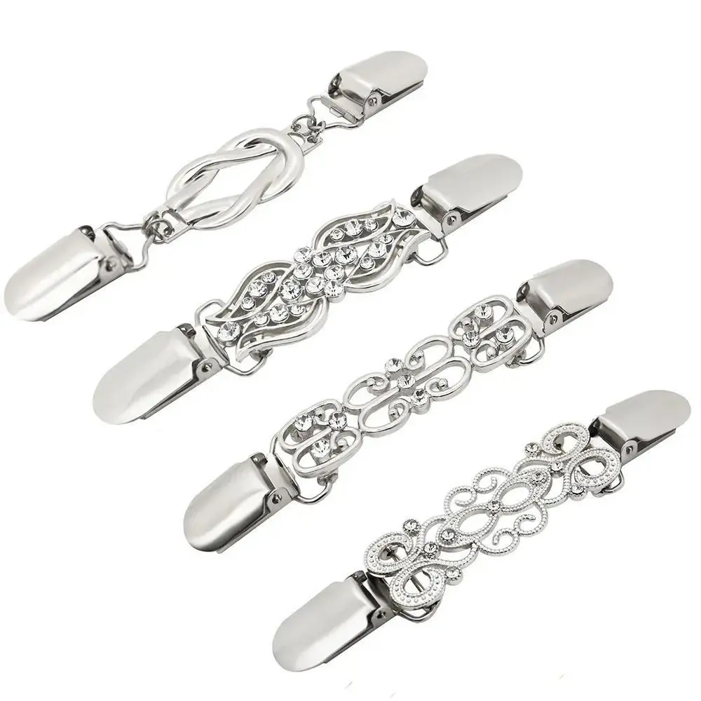 4PC Retro-Style Waist Cincher & Shirt Clip, Adjustable Vintage Dress Cinch Clips for Shawls, Cardigans, Sweaters, Clothes and Pants, Tightening Accessory, Styling, Fashion Accessory