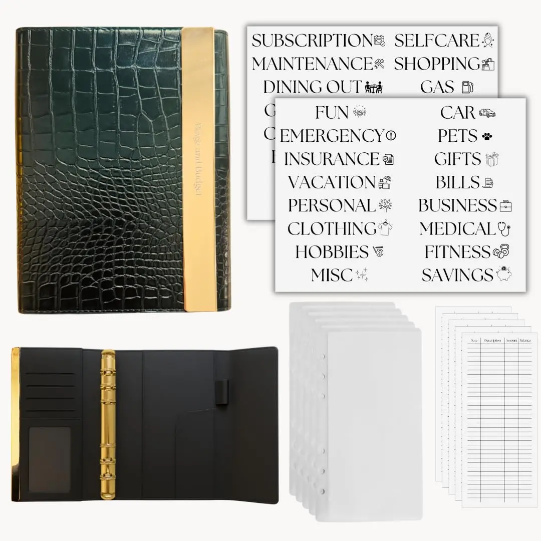 BEIGE AND BUDGET High End Chic A6 Budget Binderwith ZIPPERLESS Matte Vellum Envelopes, RFID-Protected  Envelope System for Budgeting, Organizer for ,Budget Binder with  Envelopes,28Pcs(Black)