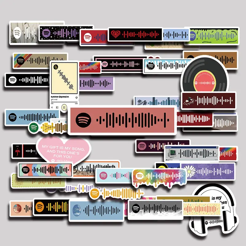 68PCS Music Code Aesthetic Vinyl Stickers Pack for Laptop Water Bottle Phone Case Skateboard Journal Scrapbook DIY Decoration